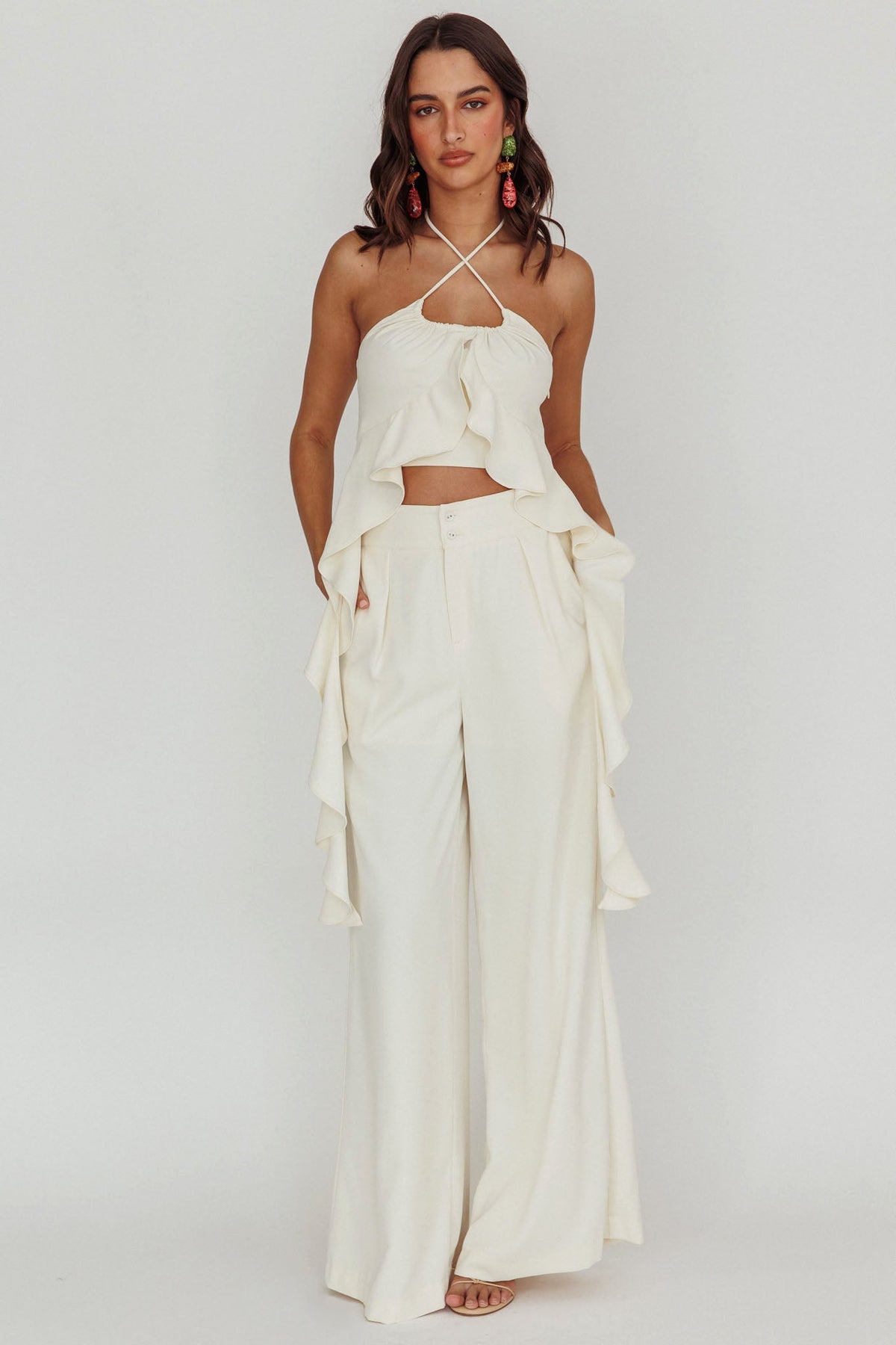 Songbird Wide Leg Pants Bone