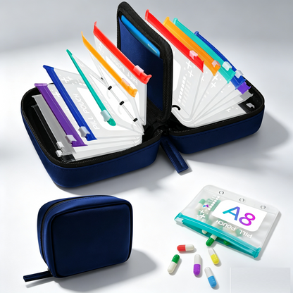 Premium Waterproof Travel Organizer | No More Messy Vitamins & Essentials, Fully Organized On The Go