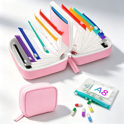 Premium Waterproof Travel Organizer | No More Messy Vitamins & Essentials, Fully Organized On The Go