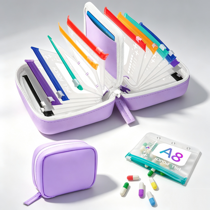 Premium Waterproof Travel Organizer | No More Messy Vitamins & Essentials, Fully Organized On The Go