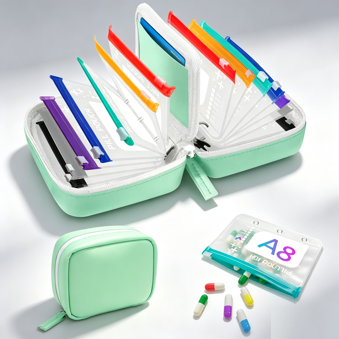 Premium Waterproof Travel Organizer | No More Messy Vitamins & Essentials, Fully Organized On The Go