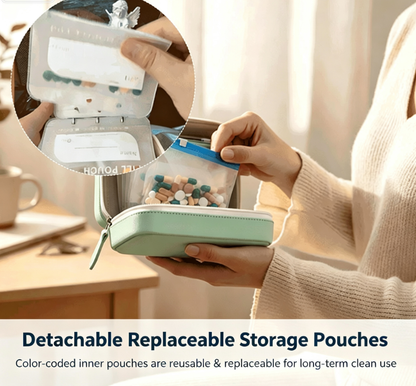 Premium Waterproof Travel Organizer | No More Messy Vitamins & Essentials, Fully Organized On The Go