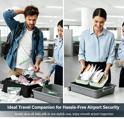 Premium Waterproof Travel Organizer | No More Messy Vitamins & Essentials, Fully Organized On The Go