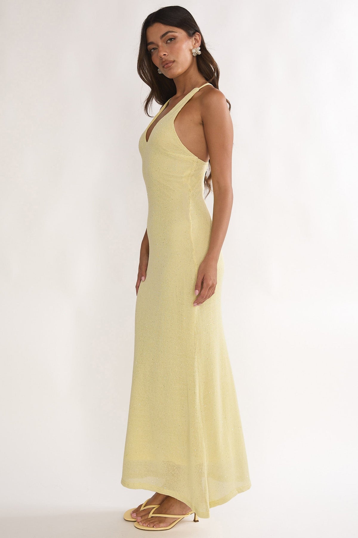 Introductions Knit Sequin Maxi Dress Butter
