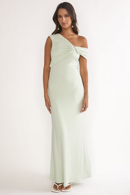 Tilda Asymmetric Neckline Maxi Dress Sage