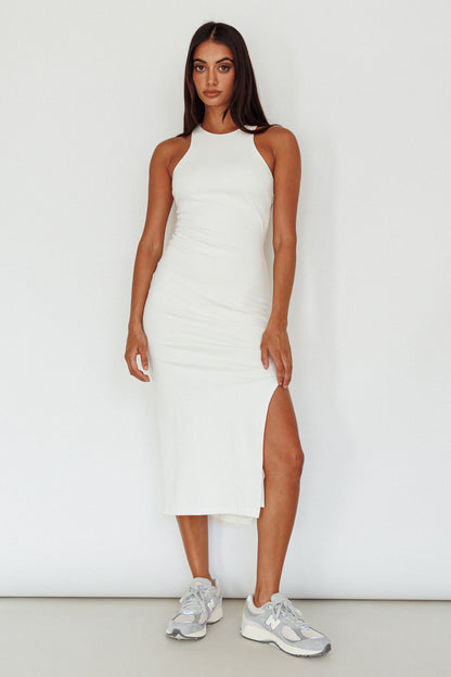 Voyage Racerback Midi Dress White