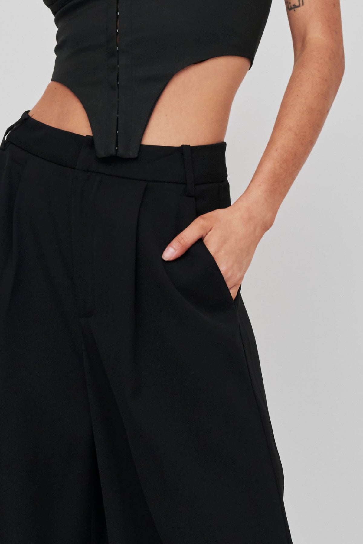 Dante Wide-Leg Pants Black