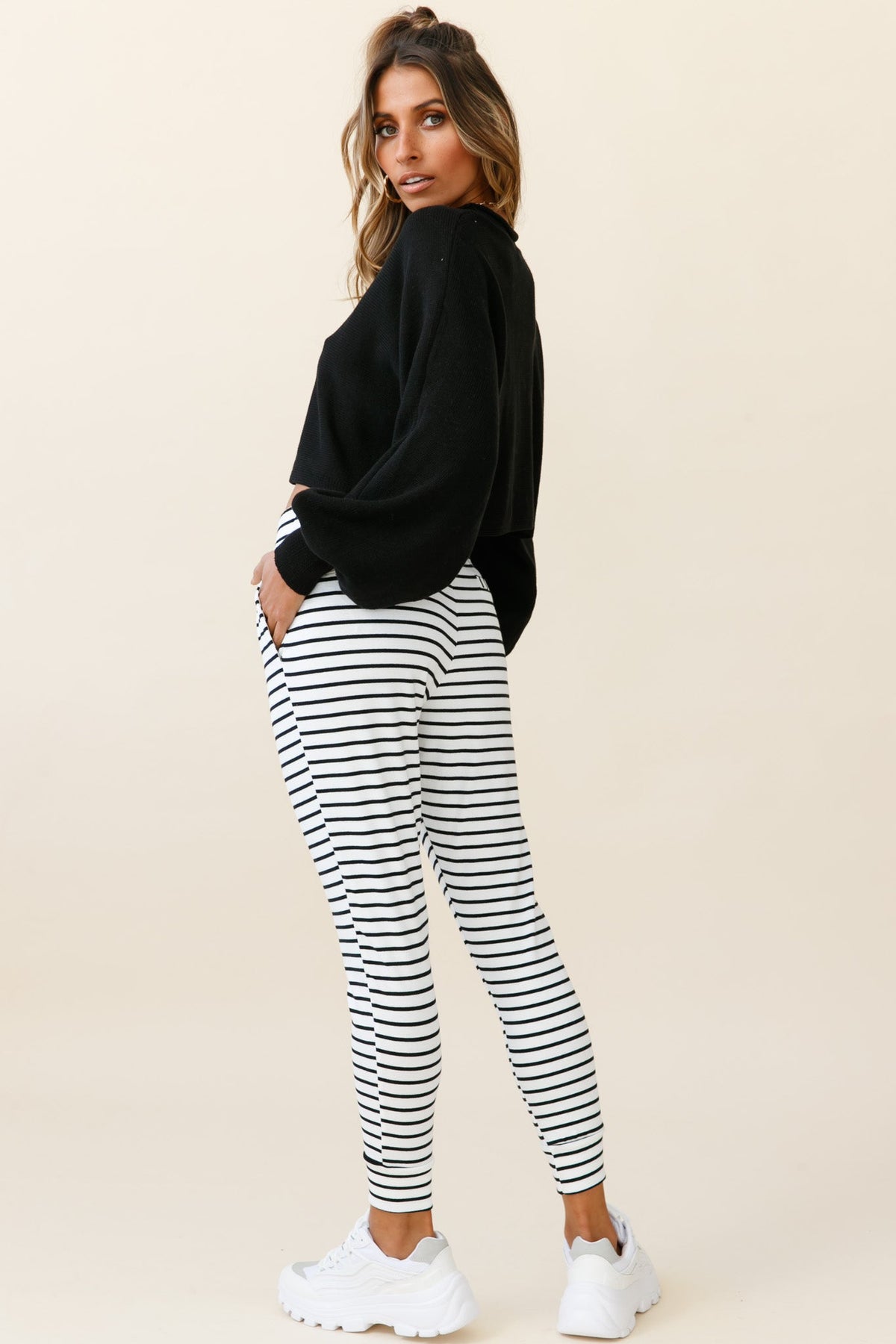 Jameson Pocket Jogger Pants Striped Black